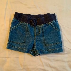 XS jean shorts with elastic waistband for comfort